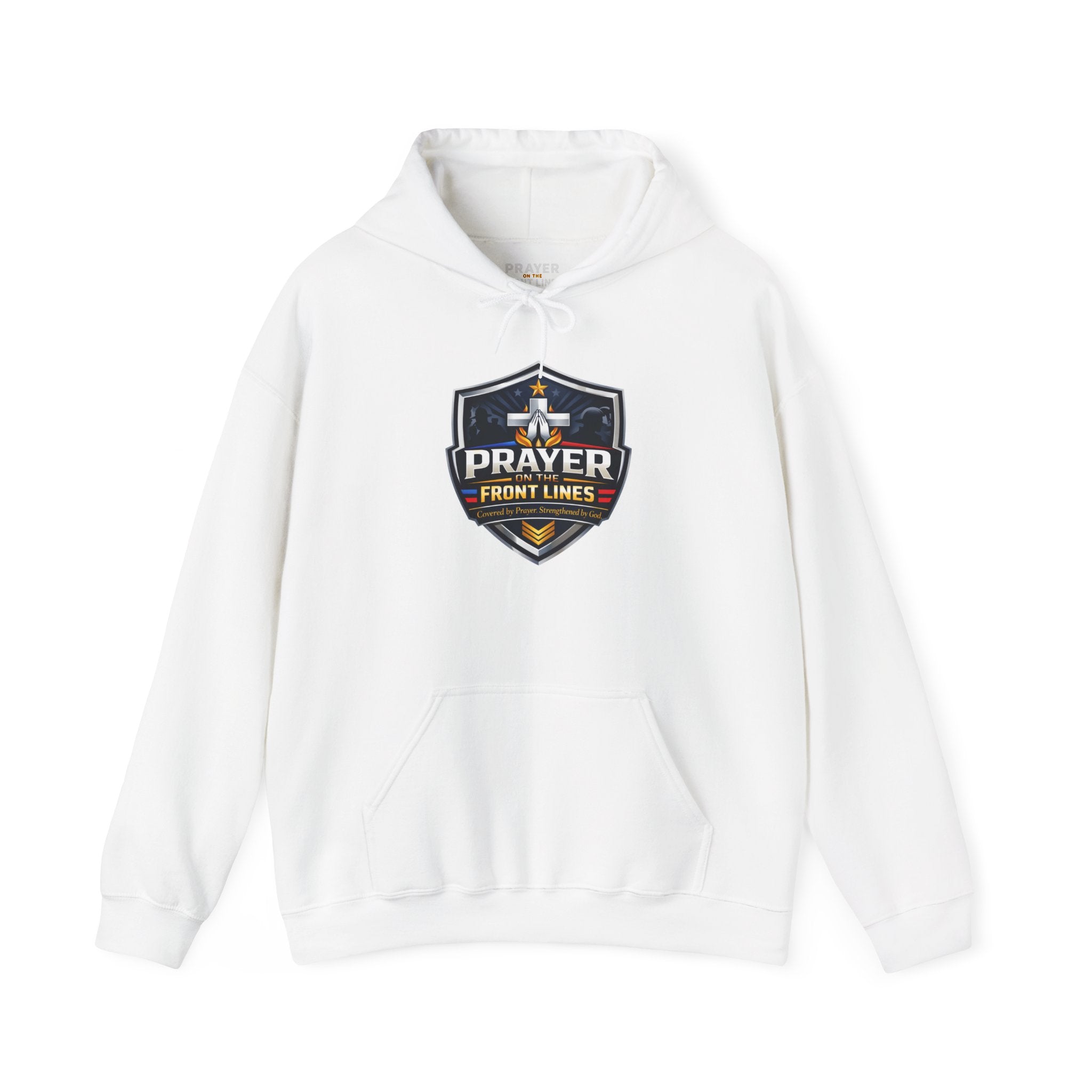 Prayer Front Lines Hoodie — Covered by Prayer, Strengthened by God Religious Hooded Sweatshirt