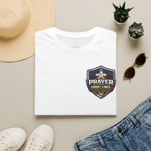 Prayer On The Front Lines T-Shirt — Military Faith Shield Tee