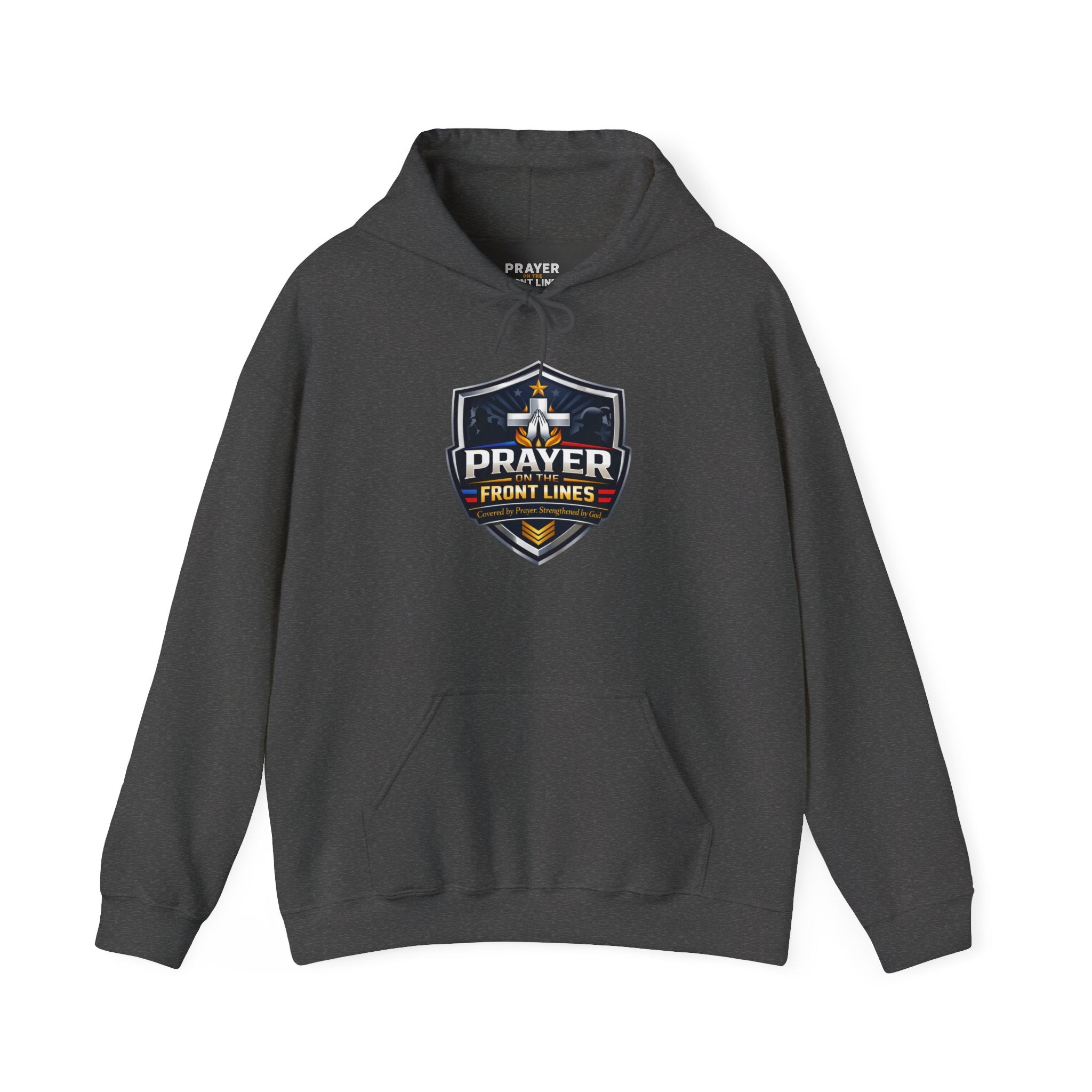 Prayer Front Lines Hoodie — Covered by Prayer, Strengthened by God Religious Hooded Sweatshirt