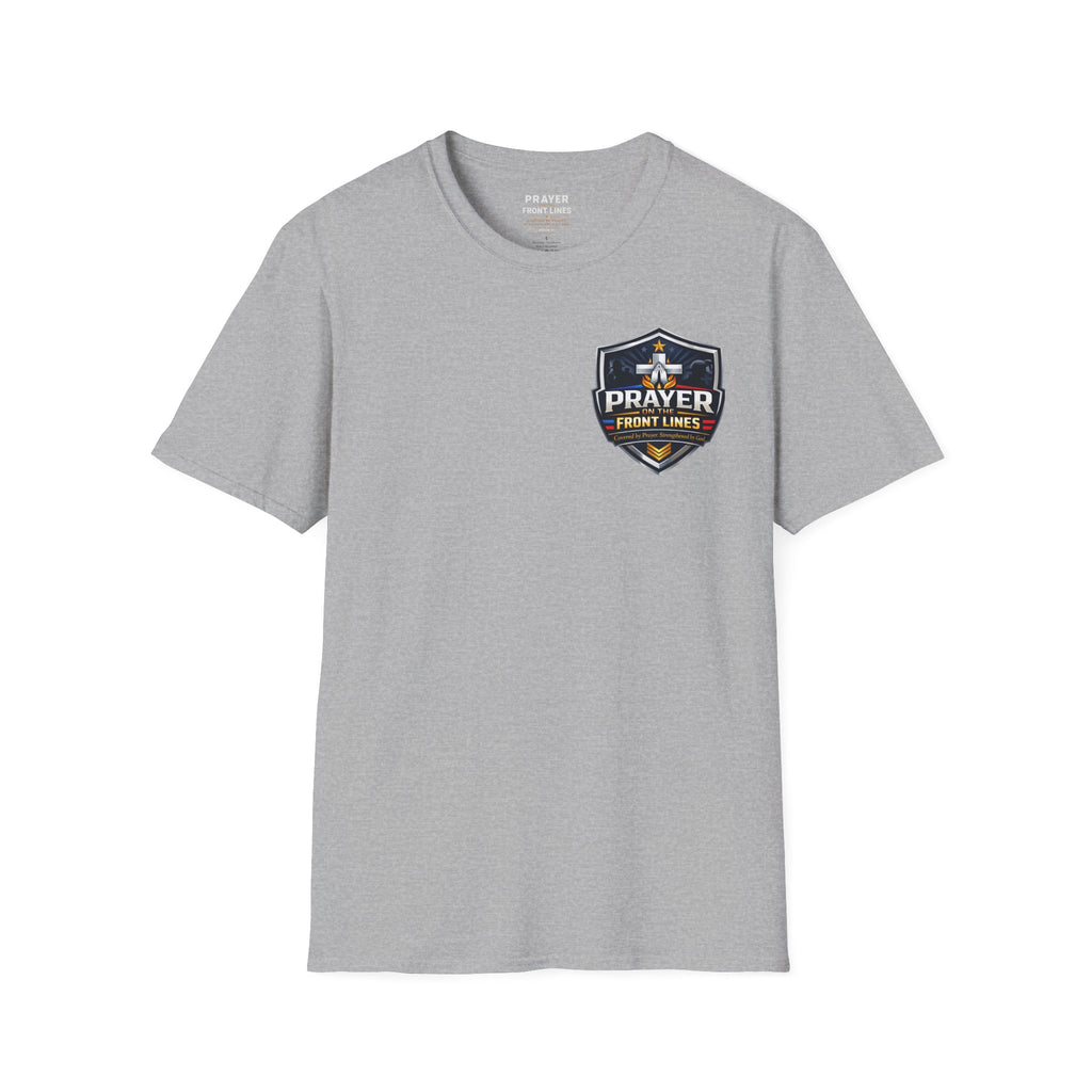 Prayer On The Front Lines T-Shirt — Military Faith Shield Tee