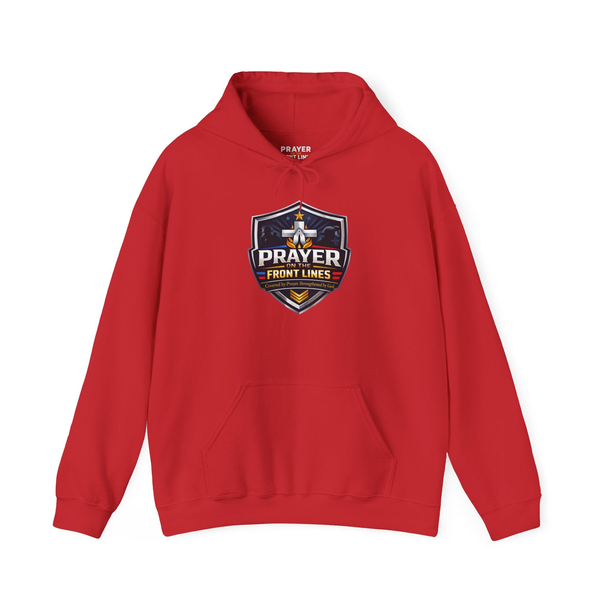 Prayer Front Lines Hoodie — Covered by Prayer, Strengthened by God Religious Hooded Sweatshirt