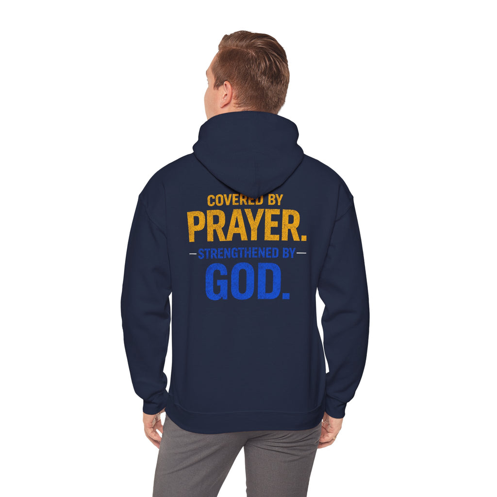 Prayer Front Lines Hoodie — Covered by Prayer, Strengthened by God Religious Hooded Sweatshirt