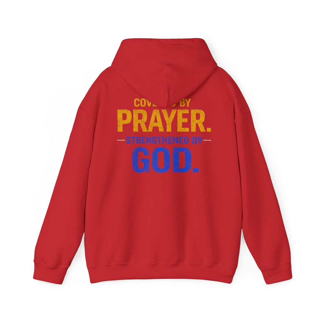 Prayer Front Lines Hoodie — Covered by Prayer, Strengthened by God Religious Hooded Sweatshirt