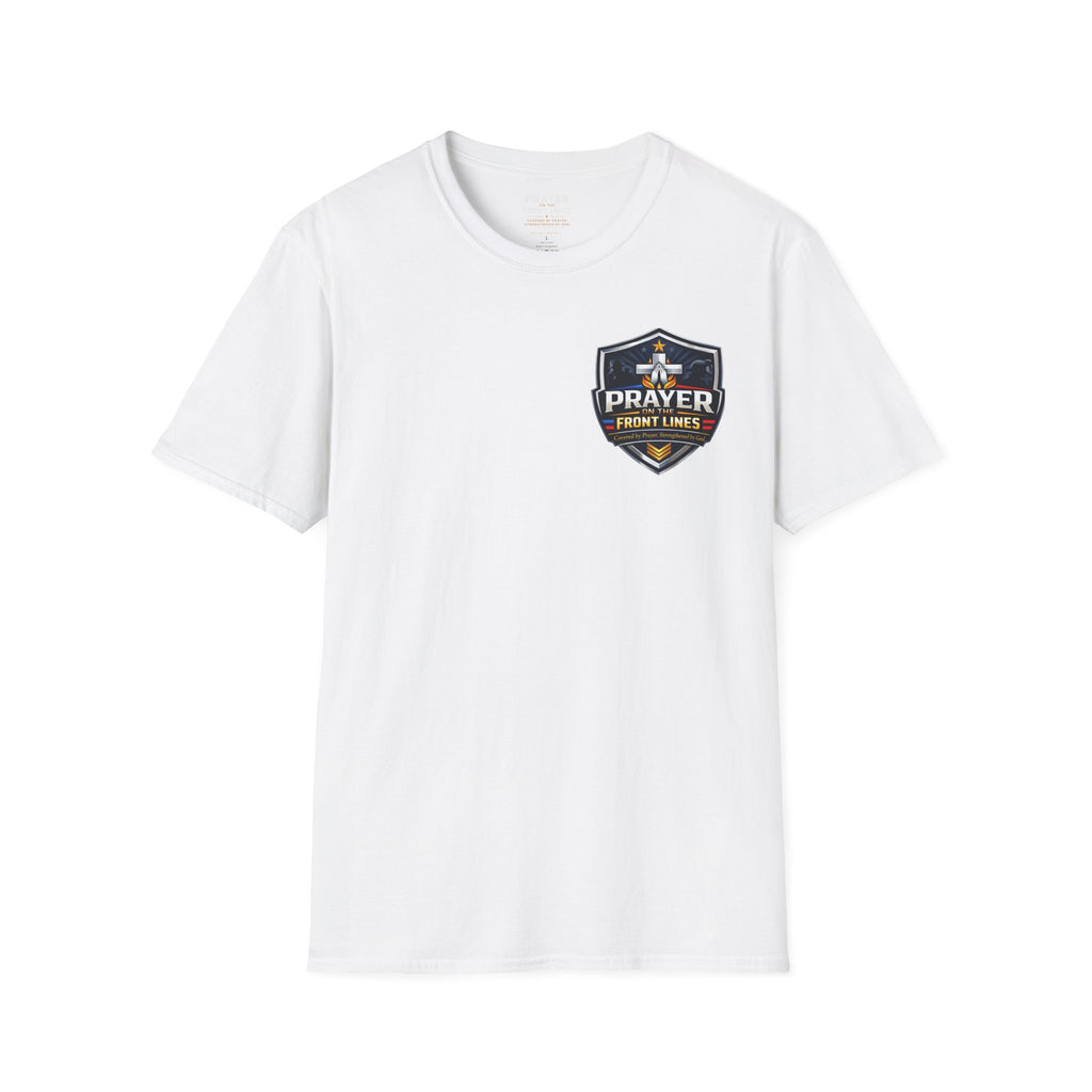 Prayer On The Front Lines T-Shirt — Military Faith Shield Tee