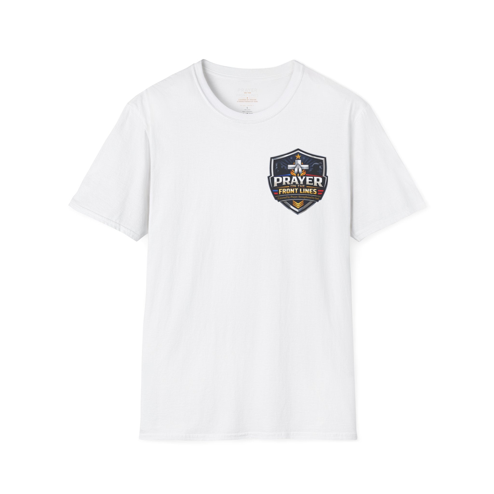 Prayer On The Front Lines T-Shirt — Military Faith Shield Tee
