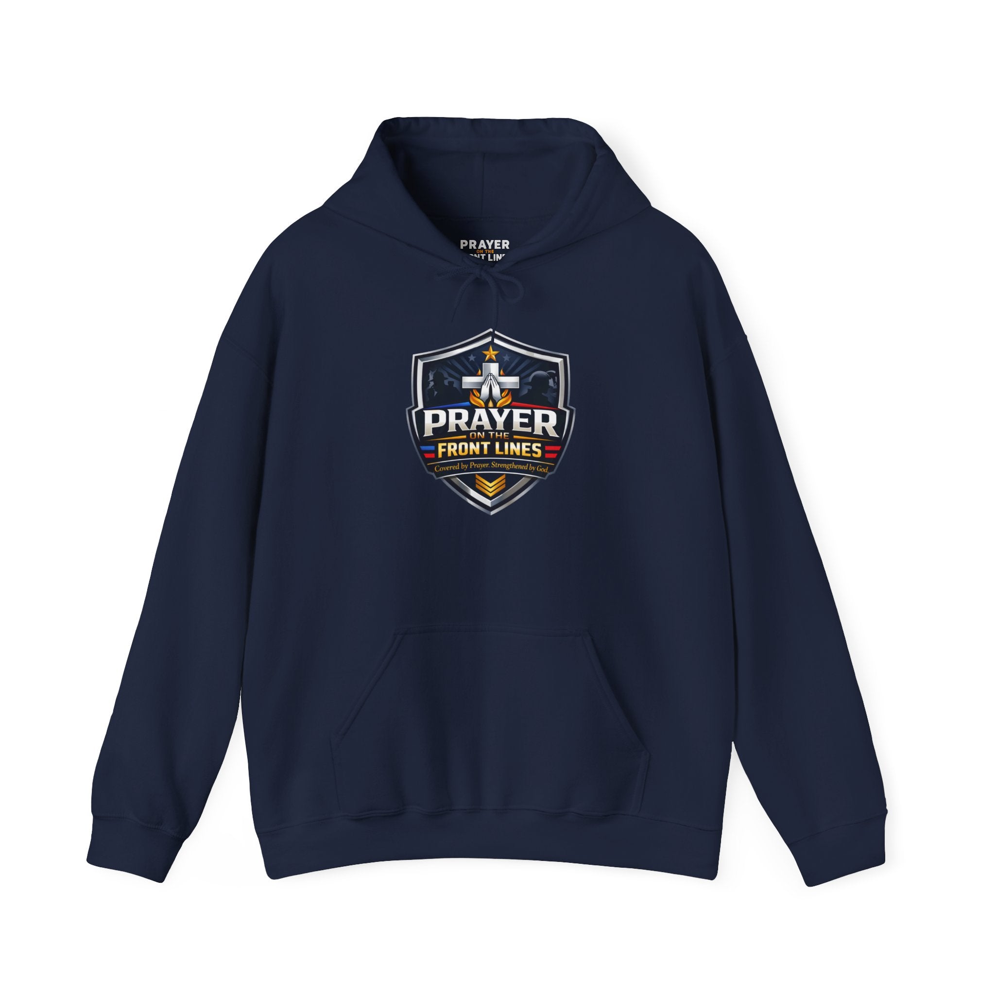 Prayer Front Lines Hoodie — Covered by Prayer, Strengthened by God Religious Hooded Sweatshirt