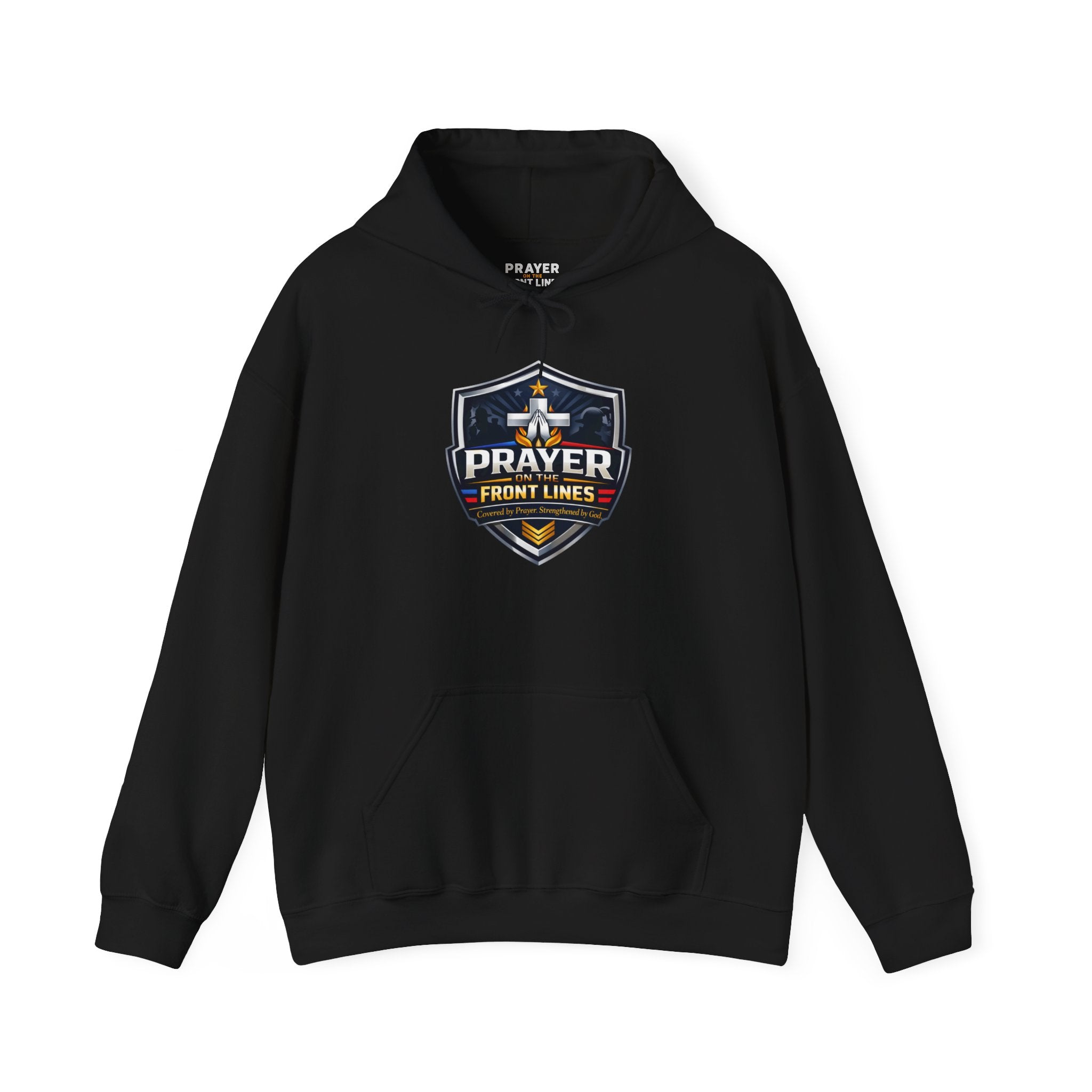Prayer Front Lines Hoodie — Covered by Prayer, Strengthened by God Religious Hooded Sweatshirt
